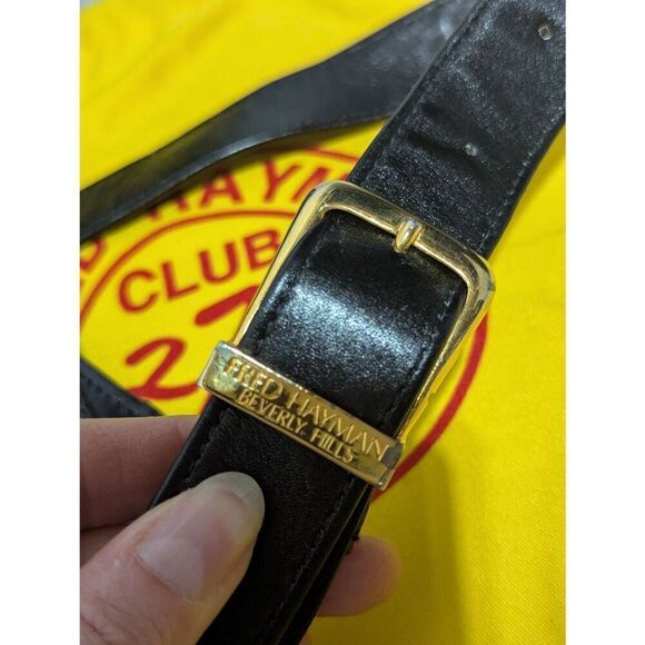 Fred Hayman Beverly Hills Unisex Black Leather Shoulder Bag & Wallet with Dust B - Picture 6 of 12